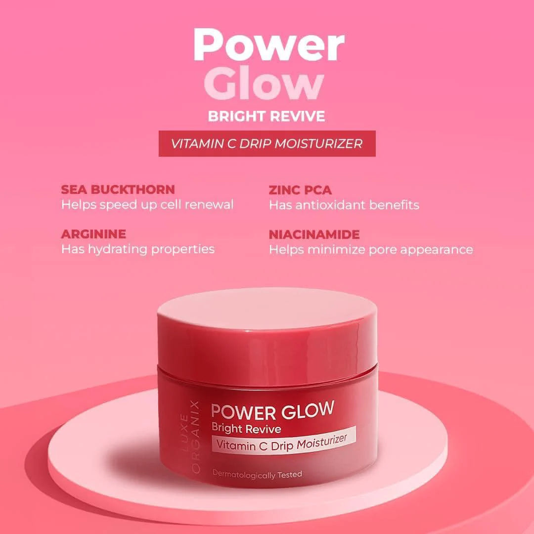 Luxe Organix Power Glow Bright Revive Vitamin C Drip Moisturizer 50g