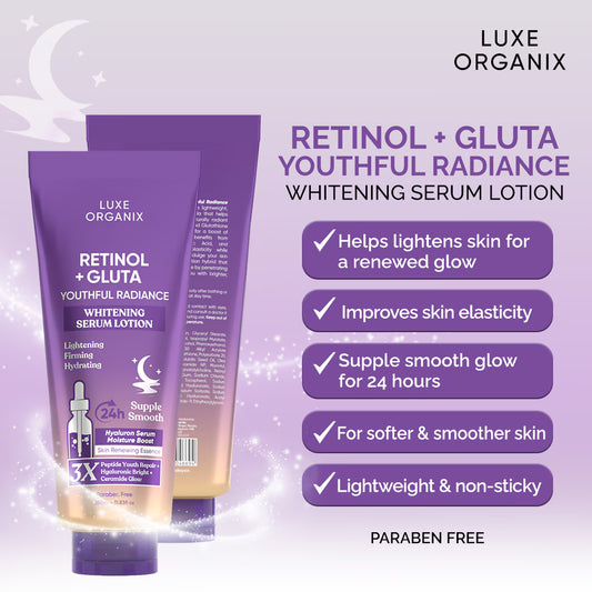 Luxe Organix - Retinol + Gluta Youthful Radiance Whitening Serum Lotion 350ml