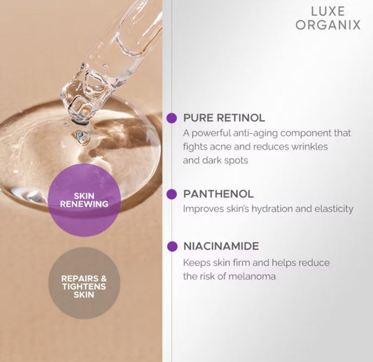 Luxe Organix Retinol Radiance Overnight Botox Lift Serum 30ml