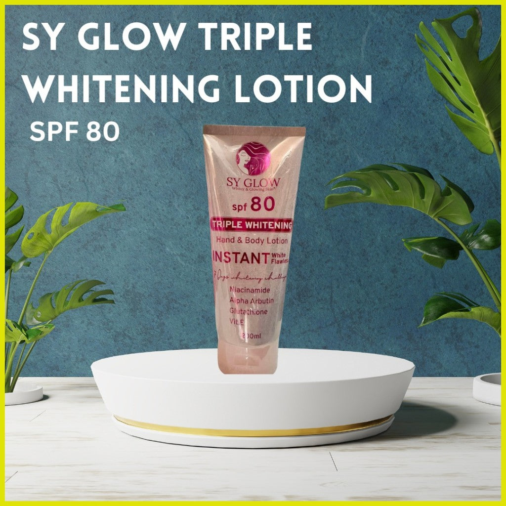 SY Glow Triple Whitening Hand & Body Lotion with SPF80 Instant White Flawless