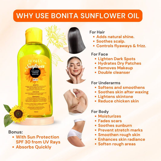 Bonita Sunflower Collagen Firming Body Oil 100ml