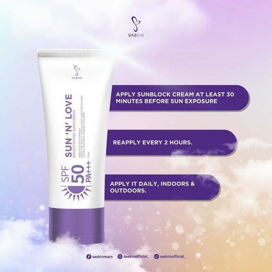 SASKIN Sun 'N' Love Brightening Sunscreen SPF 50 PA+++ 60ml