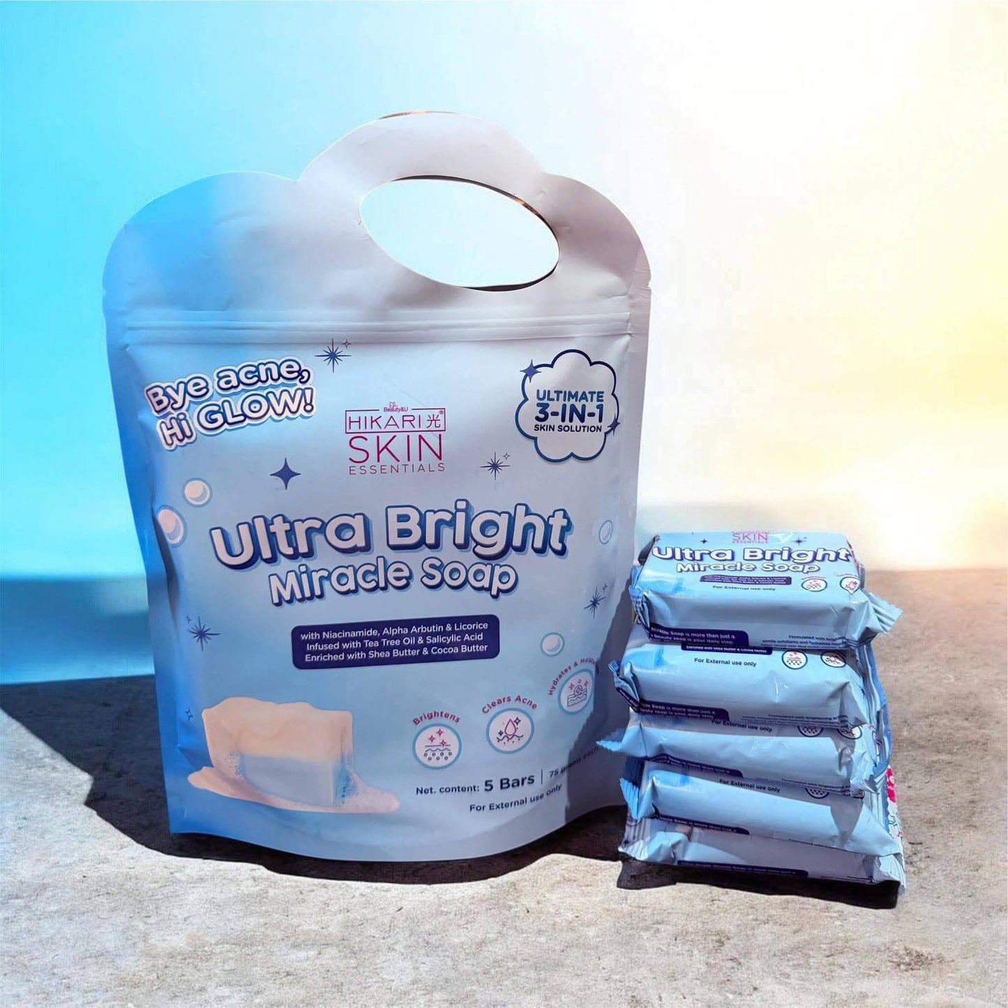 Hikari Ultra Bright Miracle Soap 5 bars in 1 pouch