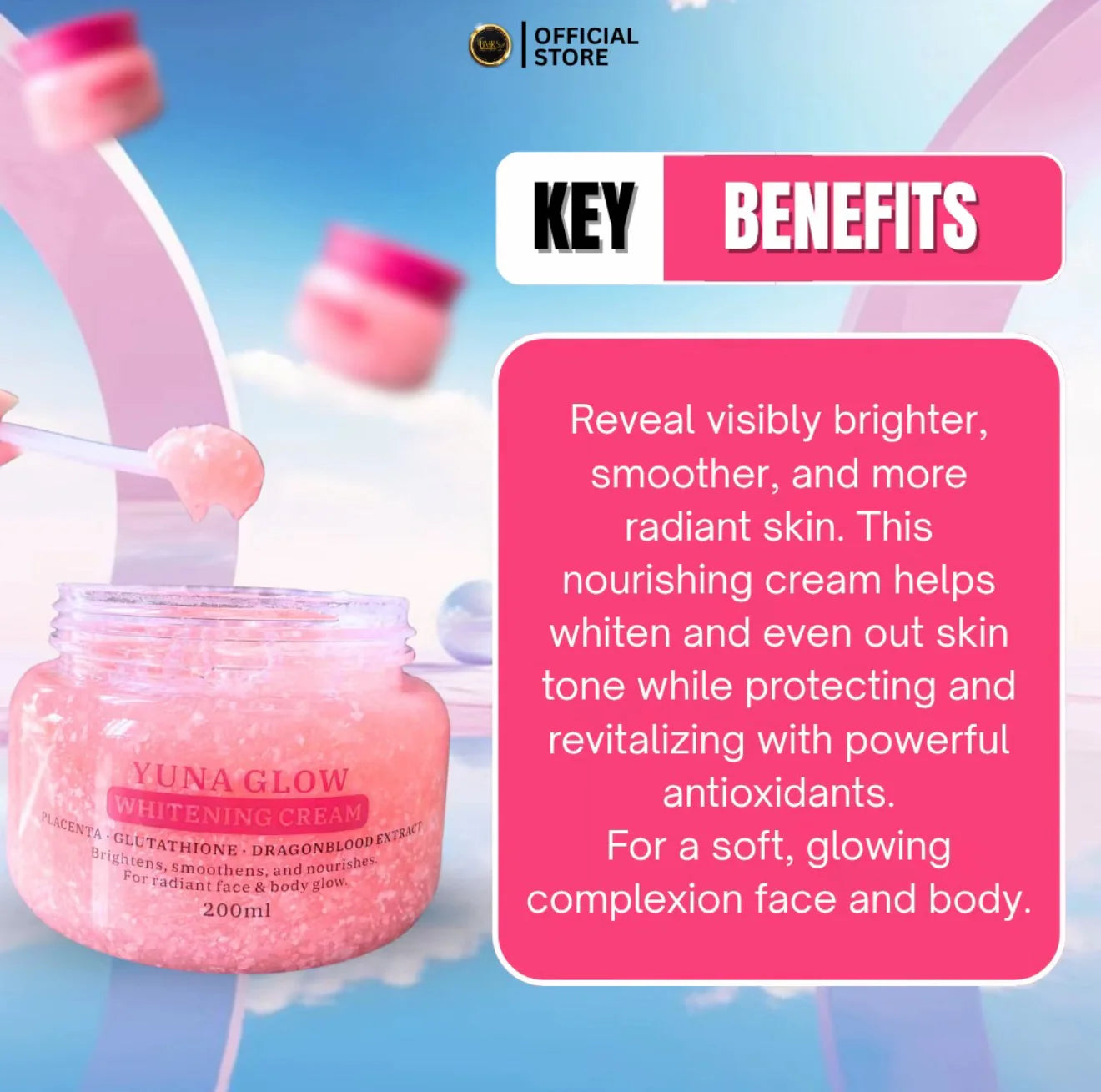 BMRS YUNA GLOW Whitening Cream 200ml