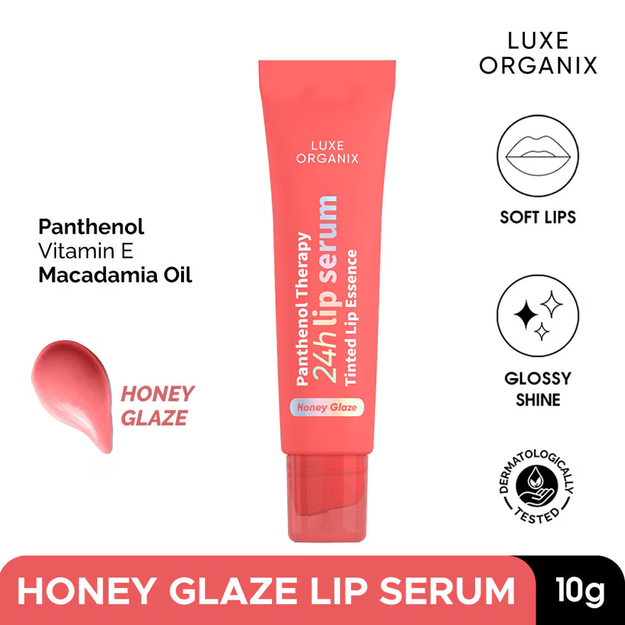 Luxe Organix Panthenol Therapy 24H Lip Serum Tinted Lip Essence Honey Glaze