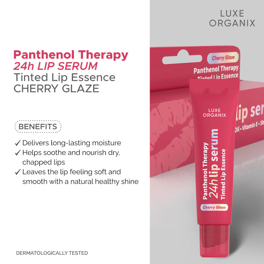Luxe Organix Panthenol Therapy 24H Lip Serum Tinted Lip Essence Cherry Glaze